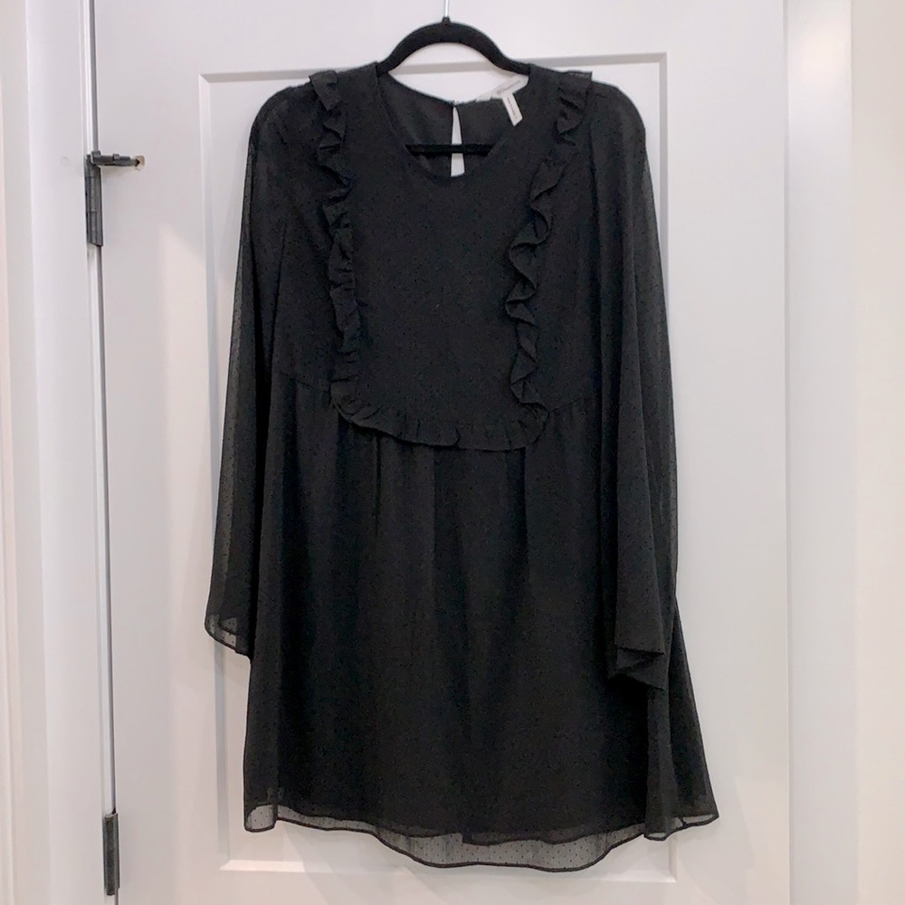 BCBG black Swiss dot dress